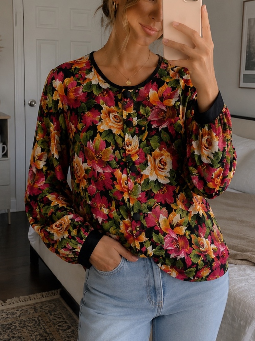 Gold Label Victoria’s Secret Vintage 90s Semi Sheer Floral Print Lounge Shirt